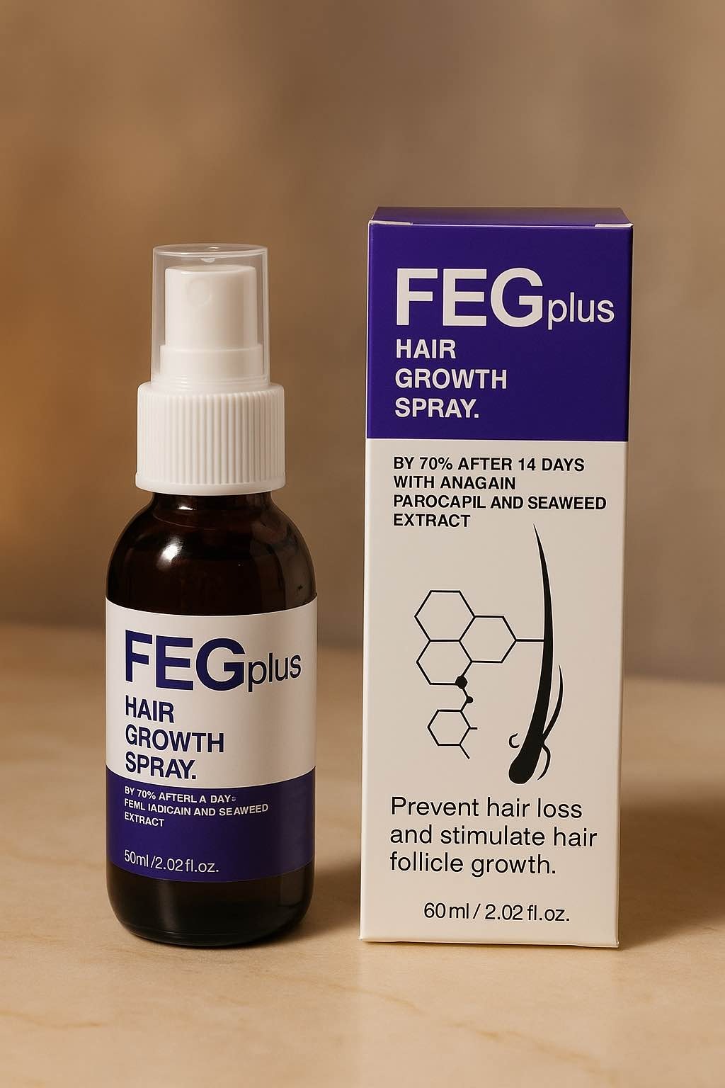 FEG PLUS Hair Growth Serum & Spray – 50ml Advanced Formula for Men & Women
